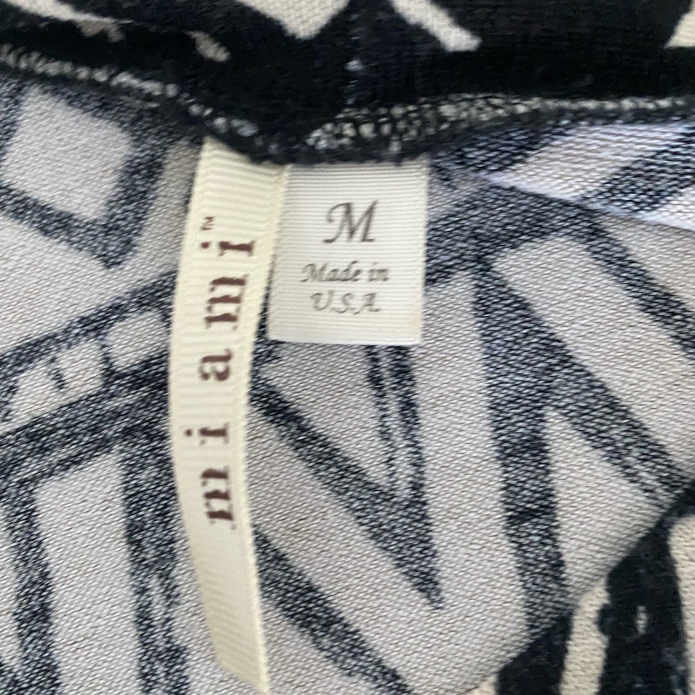 Miami Patterned Top Black/Cream Size M - Picture 6 of 7